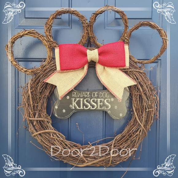 Beware of Dog Kisses / WelcomePaw Wreath 🐾
